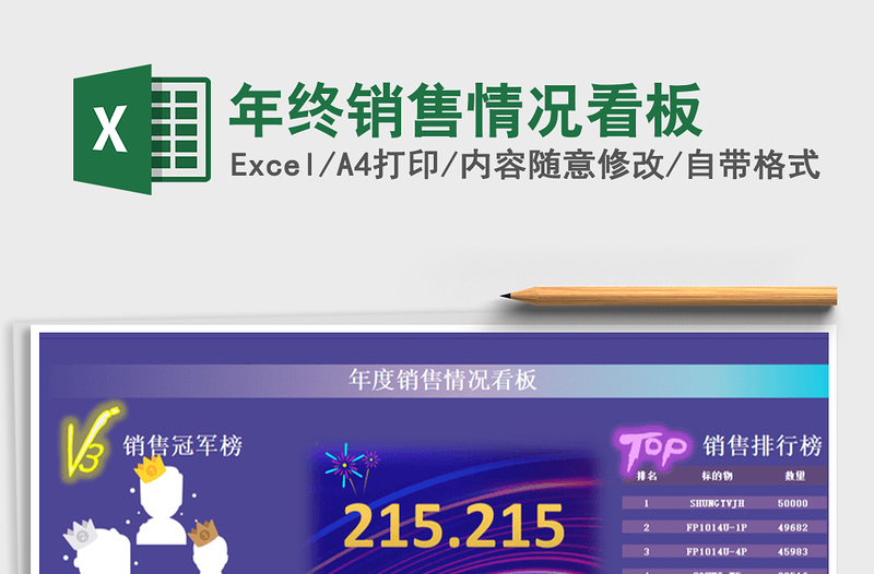2025年年终销售情况看板
