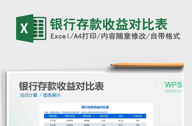 2025年银行存款收益对比表免费下载