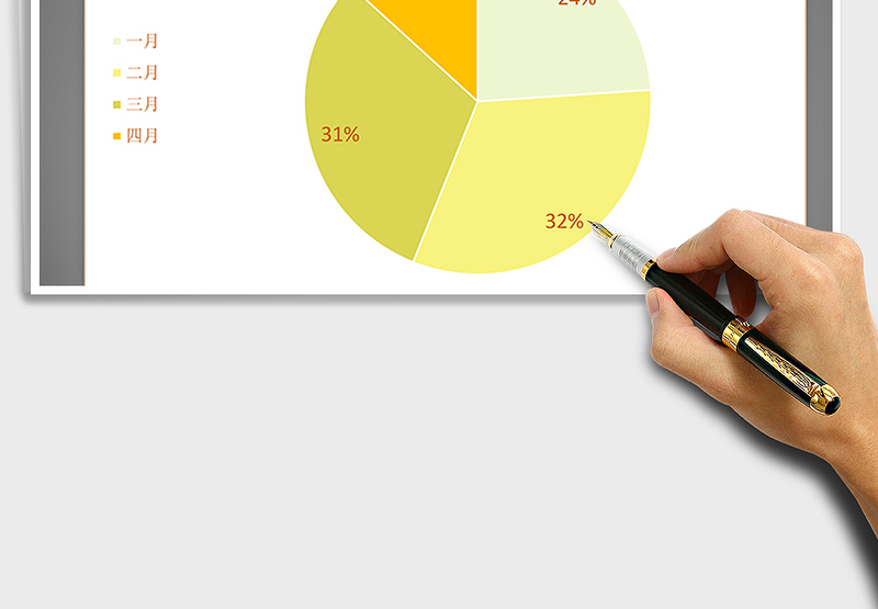2025年麦穗黄系列之饼图免费下载
