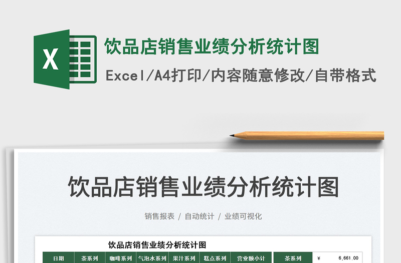 2025饮品店销售业绩分析统计图免费下载