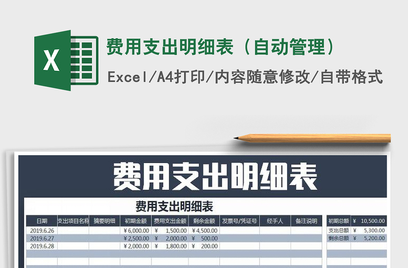2025年费用支出明细表（自动管理）