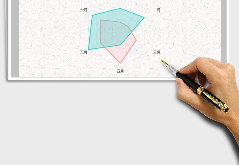 2025年红绿小清新简洁填充雷达图免费下载