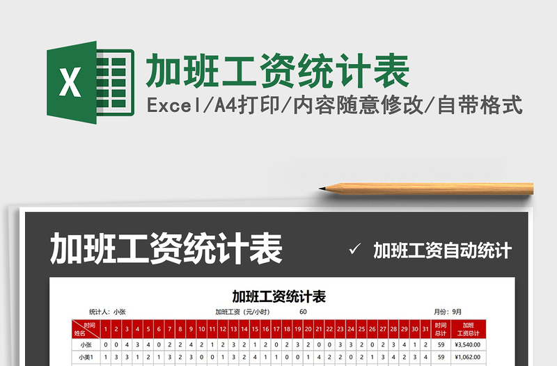 2025年加班工资统计表