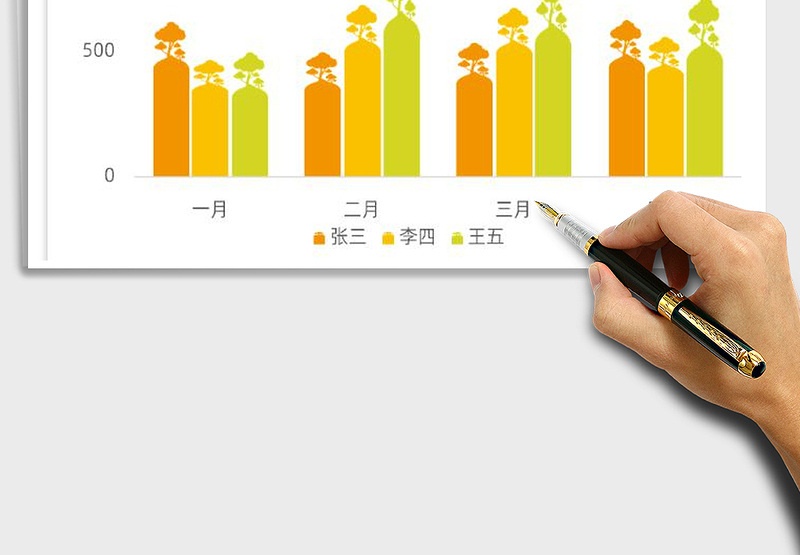 2025年两色高山树柱状图