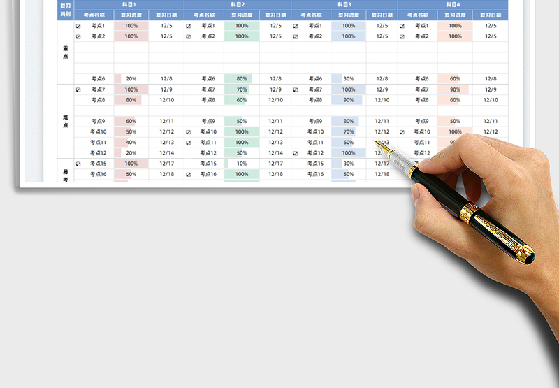 2025期末复习计划表-学习计划表免费下载