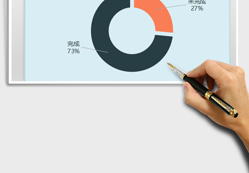 2025年扁平化完成比例圆环图 图表模板免费下载