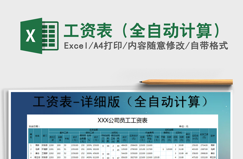 2025年工资表（全自动计算）免费下载