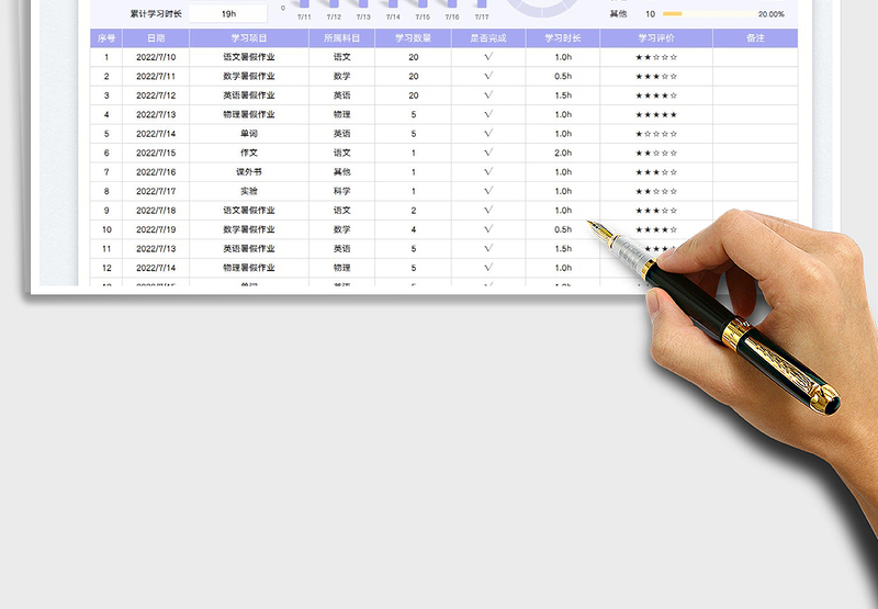 2025学习计划表-进度表免费下载
