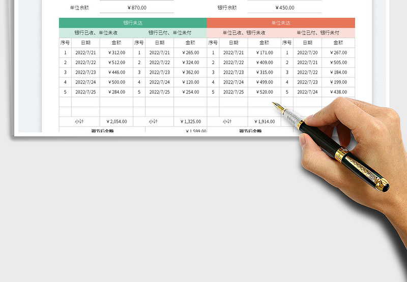 2025银行存款余额调节表免费下载