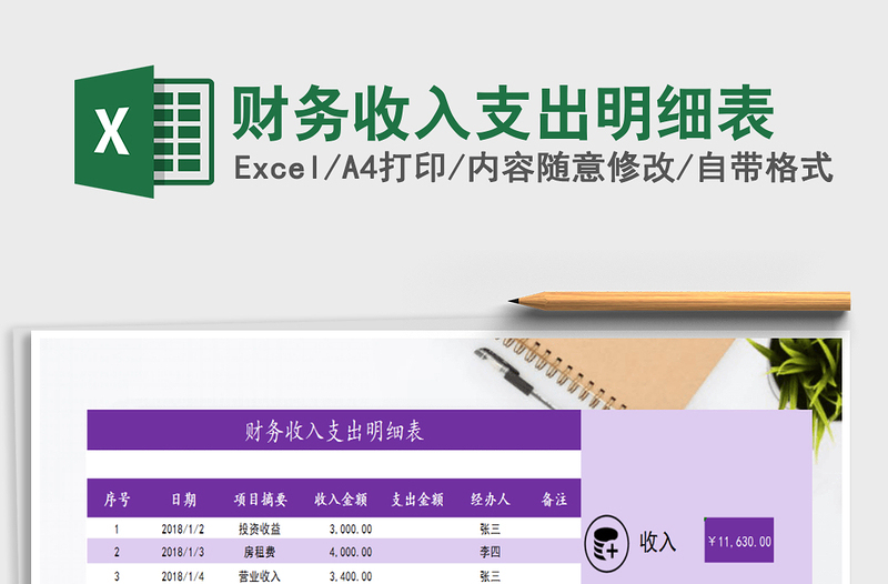 2025年财务收入支出明细表