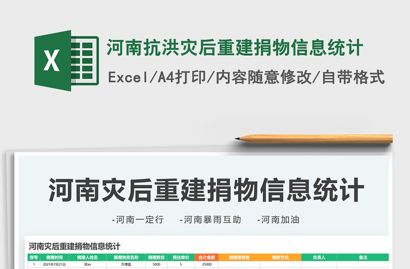 2025河南抗洪灾后重建捐物信息统计免费下载