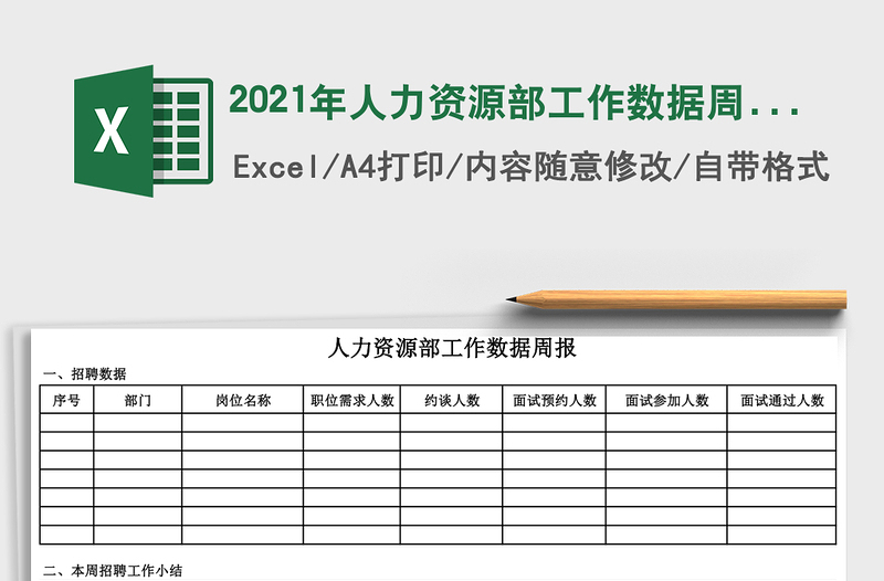 2025年人力资源部工作数据周报