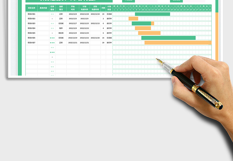 2025项目进度表（带甘特图)免费下载