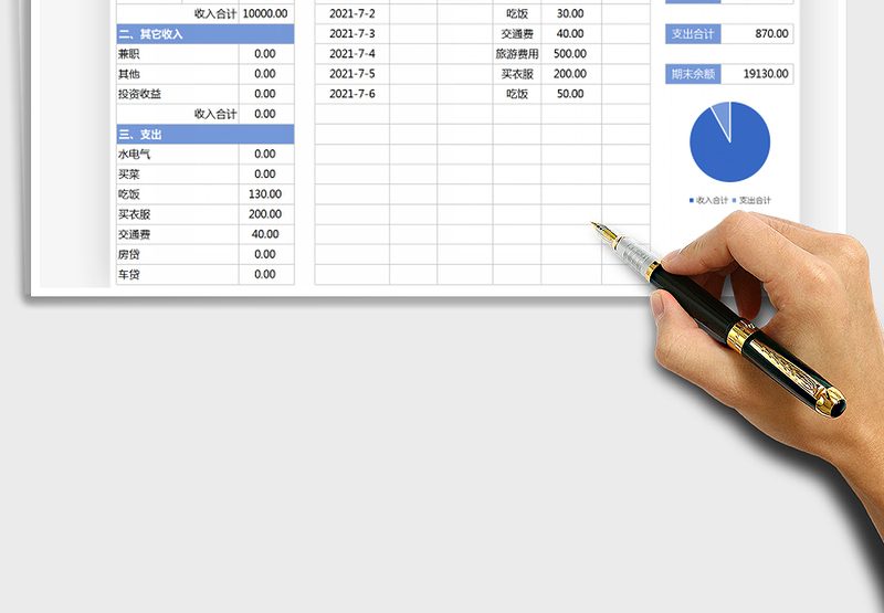 2025财务收支表（自动计算）免费下载