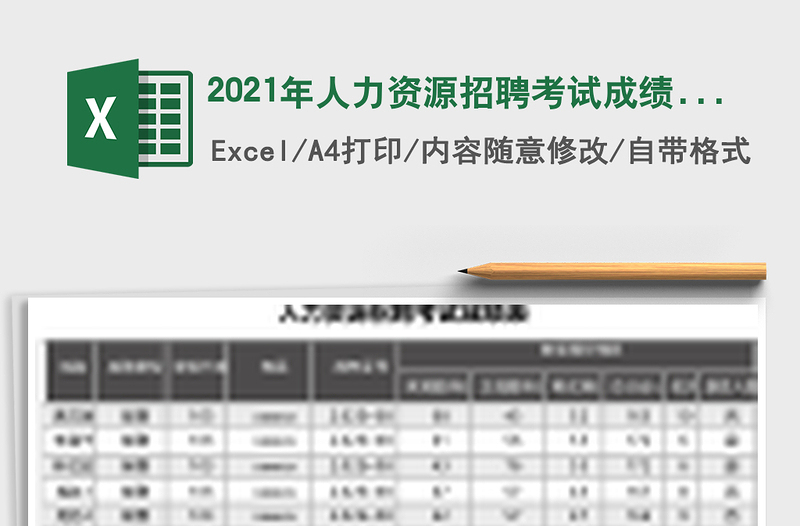 2025年人力资源招聘考试成绩表