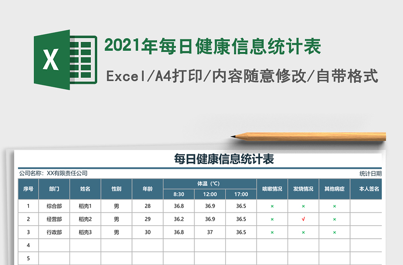 2025年每日健康信息统计表