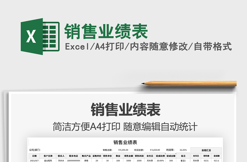 2025销售业绩表免费下载