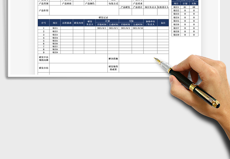 2025产品研发流程记录表免费下载