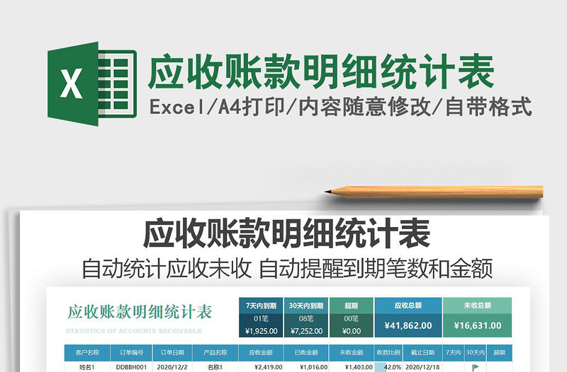 2025年应收账款明细统计表