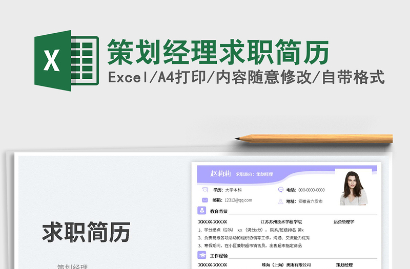 2025策划经理求职简历