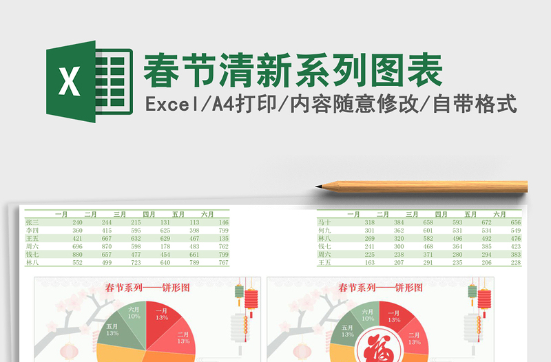 春节清新系列图表