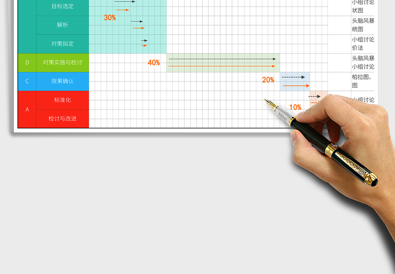 精美简约工程施工进度甘特图Excel模板