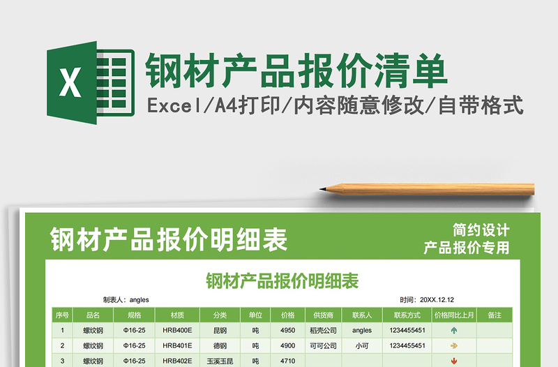 2025年钢材产品报价清单