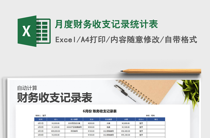 2025年月度财务收支记录统计表