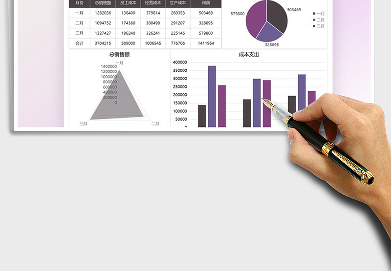 2025财务报表季度收支利润图表免费下载