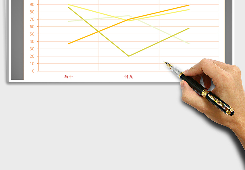 2025年麦穗黄系列之折线图免费下载