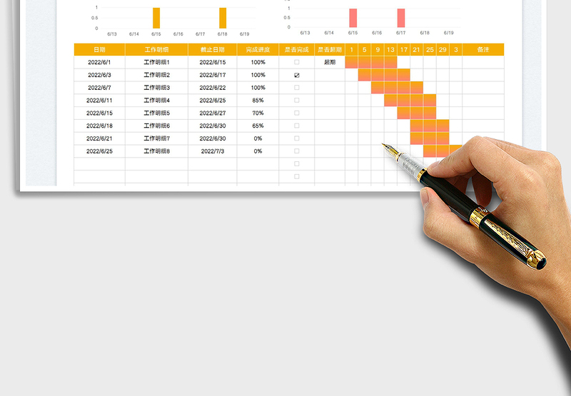 2025项目进度明细表-工作明细表免费下载