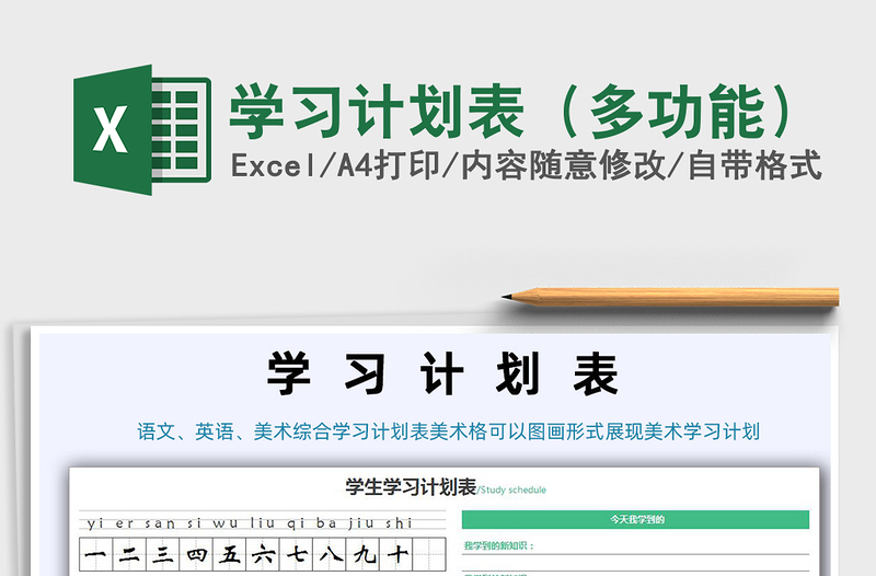 2025年学习计划表（多功能）