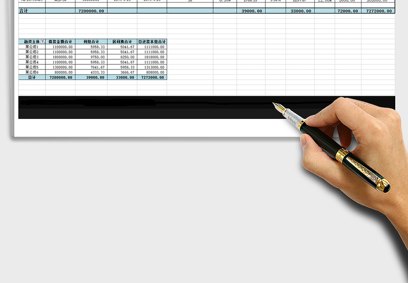 融资台账及汇总