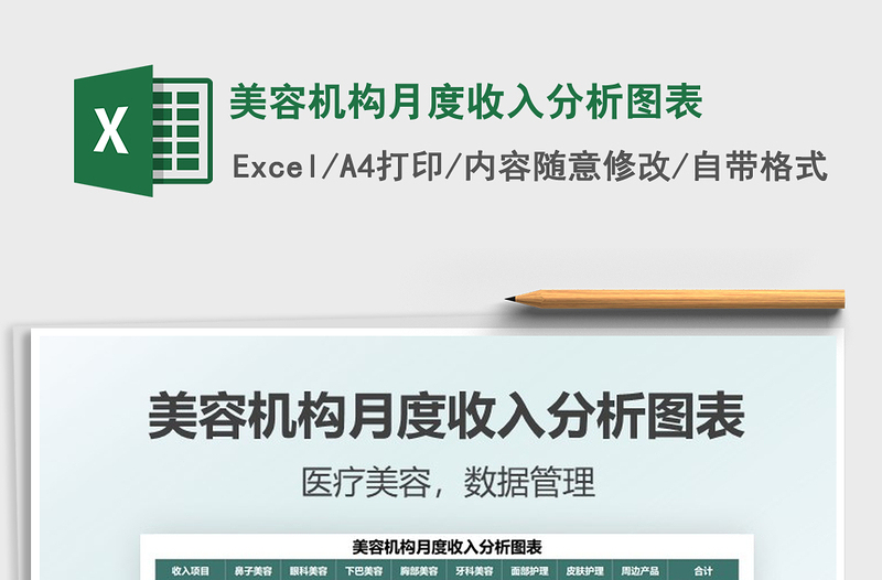 2025美容机构月度收入分析图表免费下载