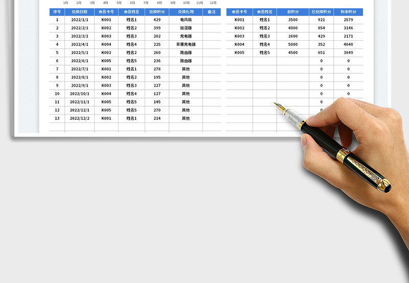 2025会员积分兑换登记表免费下载