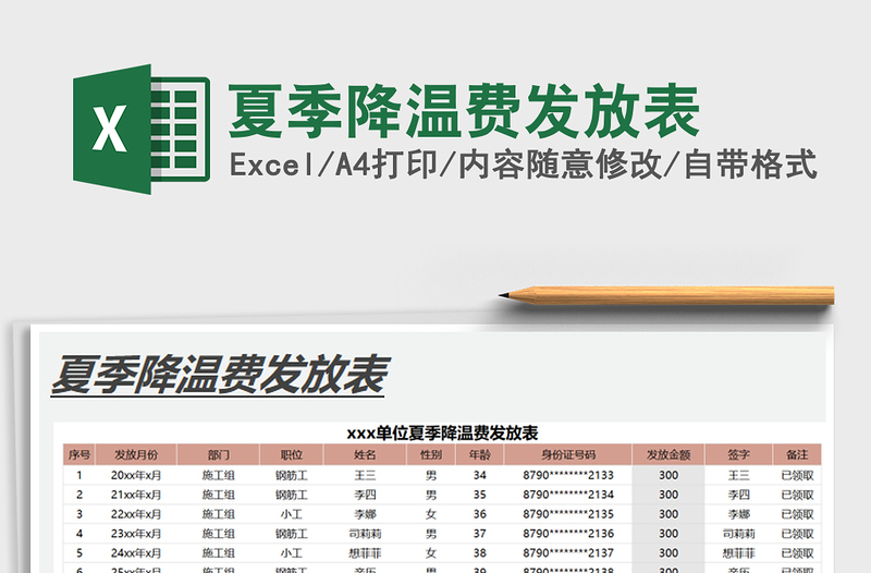 2025年夏季降温费发放表