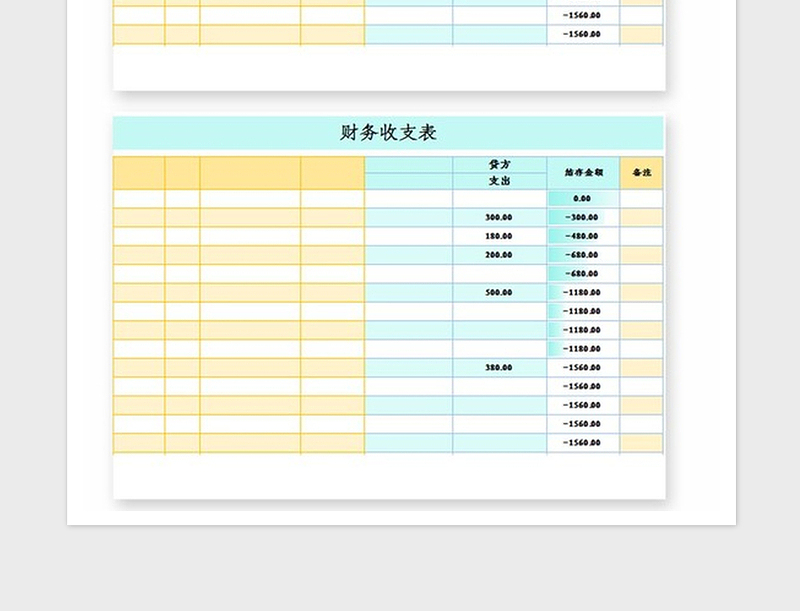 2025年财务收支表Excel模板