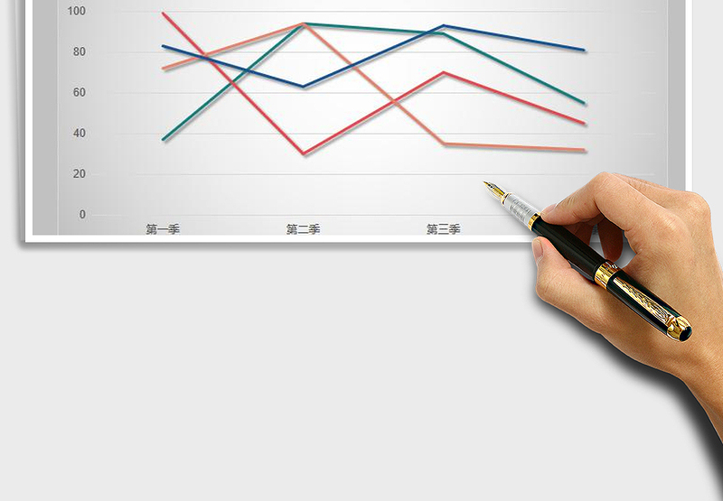 2025年小清新四色折线图