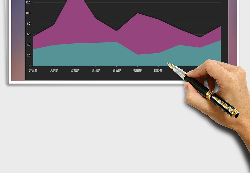 2025年面积图对比通用图表模板免费下载