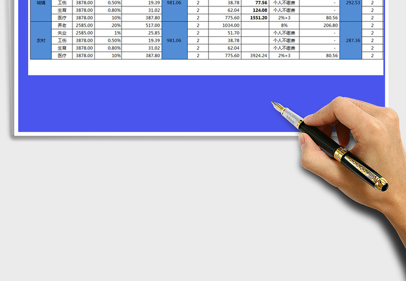 2025年社保计算明细表