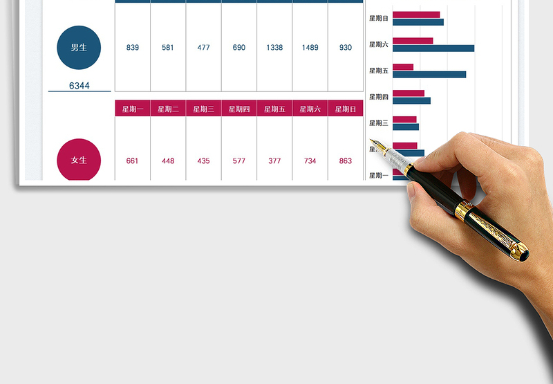 2025学生报名人数按性别统计图免费下载