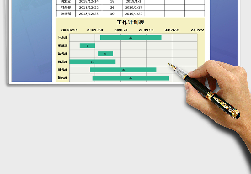 2025年工作计划表-甘特图显示