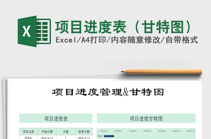 2025年项目进度表（甘特图）