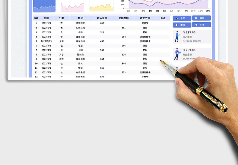 2025个人家庭收支明细记账表免费下载