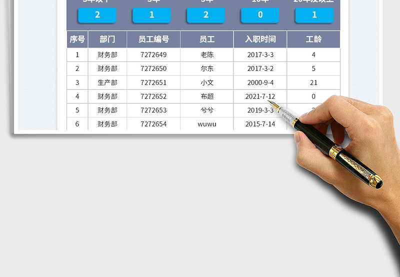 2025工龄自动计算统计表免费下载