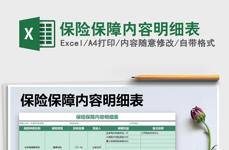 2025年保险保障内容明细表
