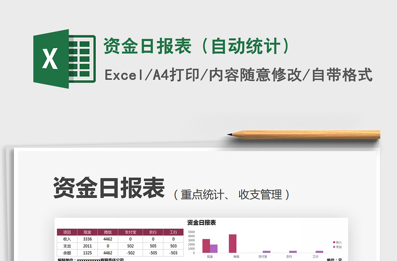 2025资金日报表（自动统计）免费下载