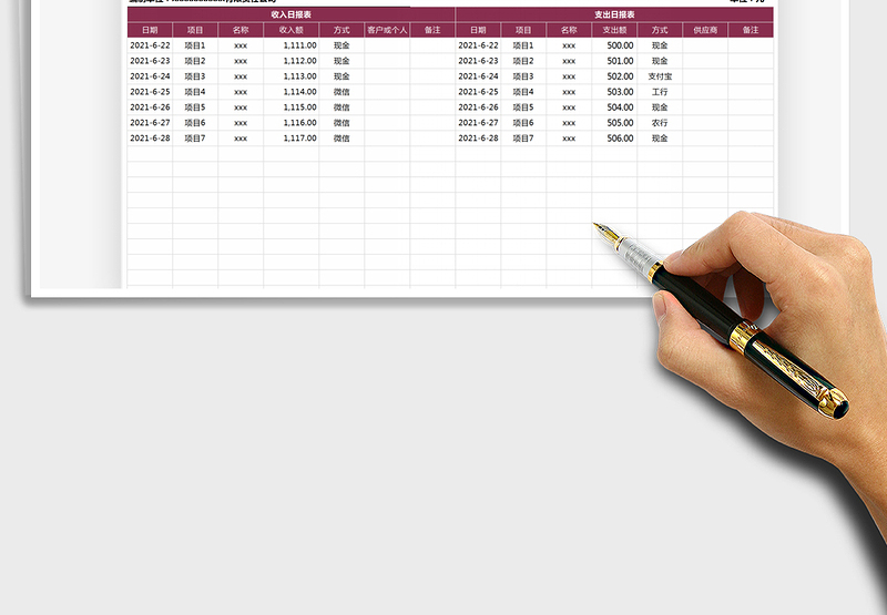 2025资金日报表（自动统计）免费下载