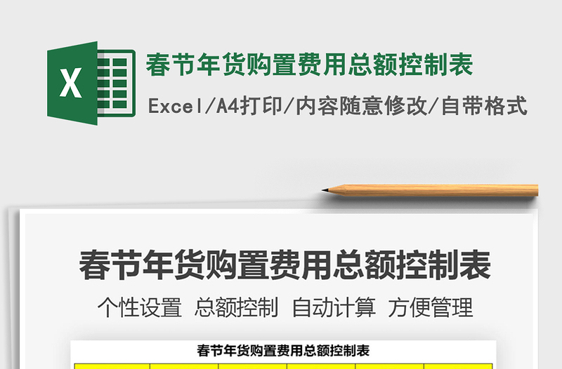2025年春节年货购置费用总额控制表