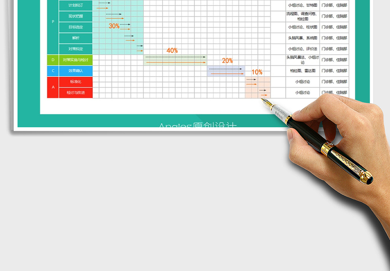 2024年精美品管圈甘特图表格